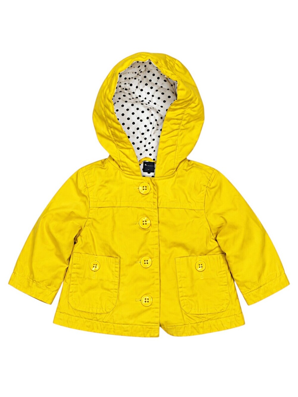 babyGap Toddler Girls' Yellow Hooded Jacket with Polka Dot Lining
